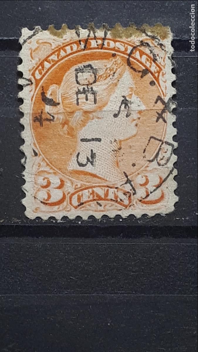 Sellos: CANAD&Aacute;. A&Ntilde;O 1870. &deg;. YVERT 30 - Foto 1