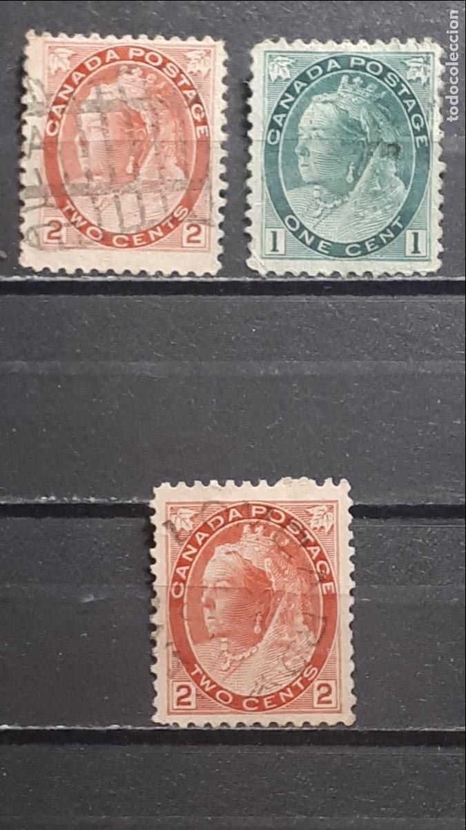 Sellos: CANAD&Aacute;. A&Ntilde;O 1898. &deg;. YVERT 63,65 - Foto 1