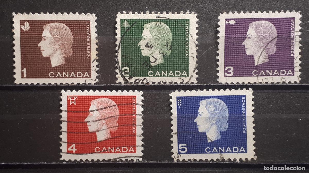 Sellos: CANAD&Aacute;. A&Ntilde;O 1962. &deg;. YVERT 328/32 - Foto 1