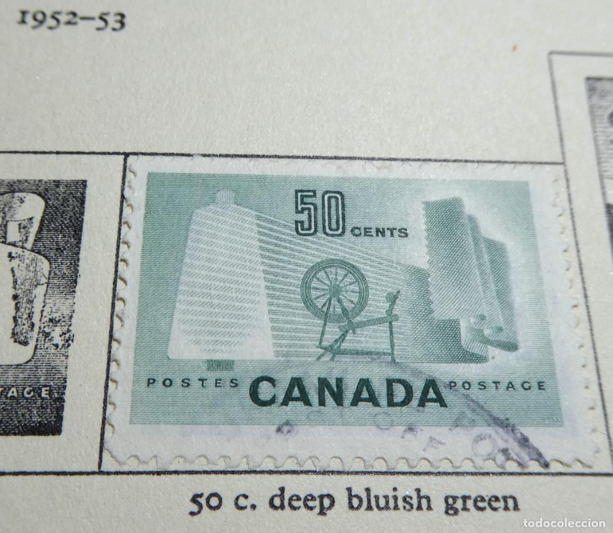 Sellos: Hoja con 10 sellos de Canad&aacute; de 1952 a 1954 - Foto 2