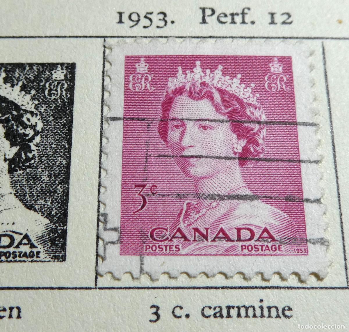 Sellos: Hoja con 10 sellos de Canad&aacute; de 1952 a 1954 - Foto 3