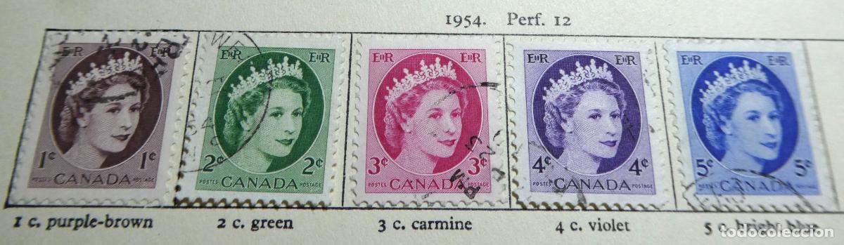Sellos: Hoja con 10 sellos de Canad&aacute; de 1952 a 1954 - Foto 4
