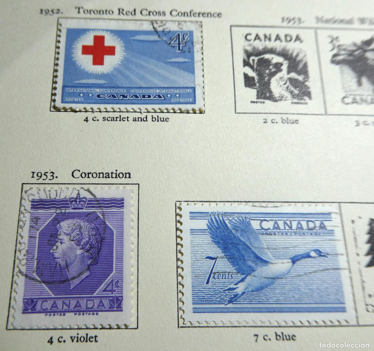 Sellos: Hoja con 10 sellos de Canad&aacute; de 1952 a 1954 - Foto 5