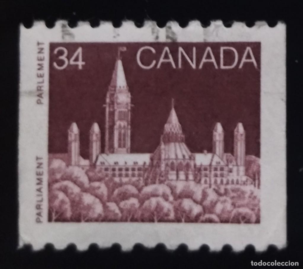 Sellos: CANAD&Aacute; 1985 Edificio del parlamento. USADO. - Foto 1