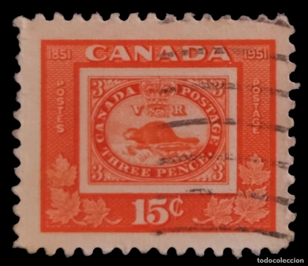 Sellos: CANAD&Aacute; 1951 Centenario del sello canadiense. USADO. - Foto 1