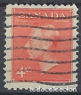 Sellos: CANAD&Aacute; 1949-51 - JORGE VI, &rdquo;POSTES POSTAGE&rdquo;, CINABRIO - USADO - Foto 1