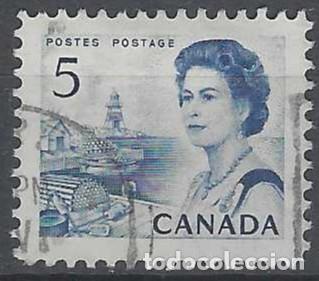 Sellos: CANAD&Aacute; 1967 - ISABEL II, AZUL - USADO - Foto 1