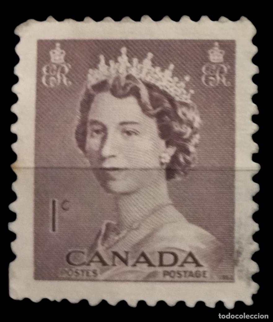 Sellos: CANADA 1953 Isabel II. USADO. - Foto 1