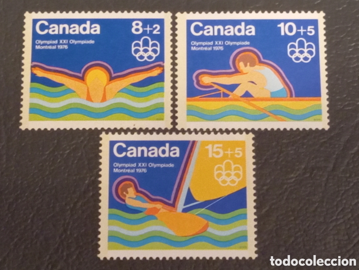 Sellos: Canad&aacute; 1975 Olimpiadas Montreal - Lote 3 Sellos Semi-postales #B4-B6 MH