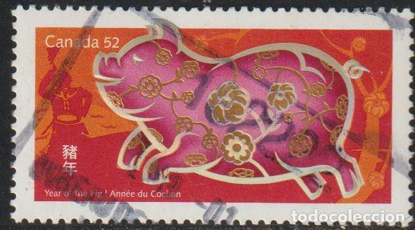 Sellos: Canada 2007 Scott 2201 Sello &ordm; A&ntilde;o nuevo chino a&ntilde;o del Cerdo Michel 2388 Yvert 2271 Stamp Timbre