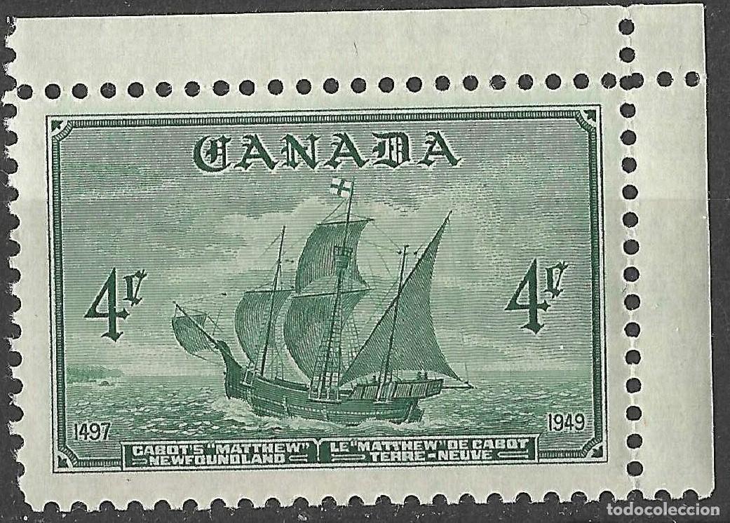 Sellos: CANADA/1949/MH/SC#282/ BARCO DE JOHN CABOT/ ENTRADA DE NEWFOUNDLAND A LA CONFEDERACION CANADIENSE