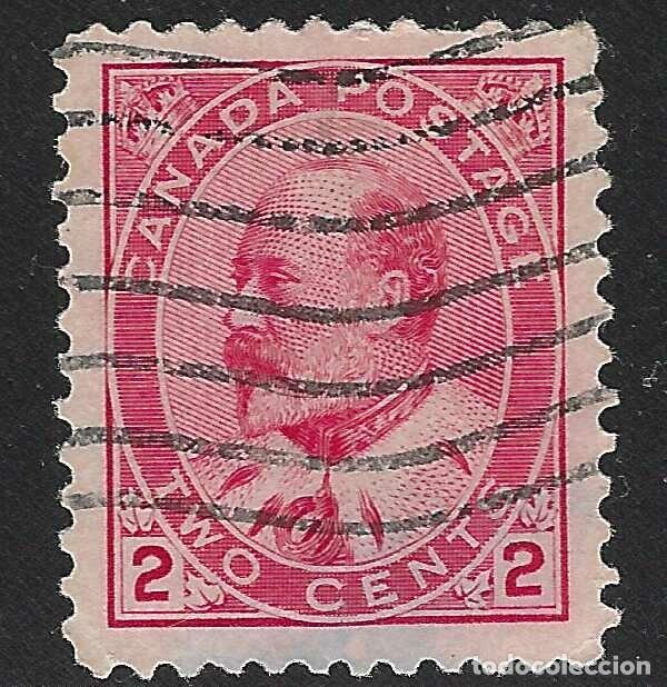 Sellos: CANADA/1903-8/USED/SC#90/ REY EDUARDO VII / KEVII/ 2c CARMINE