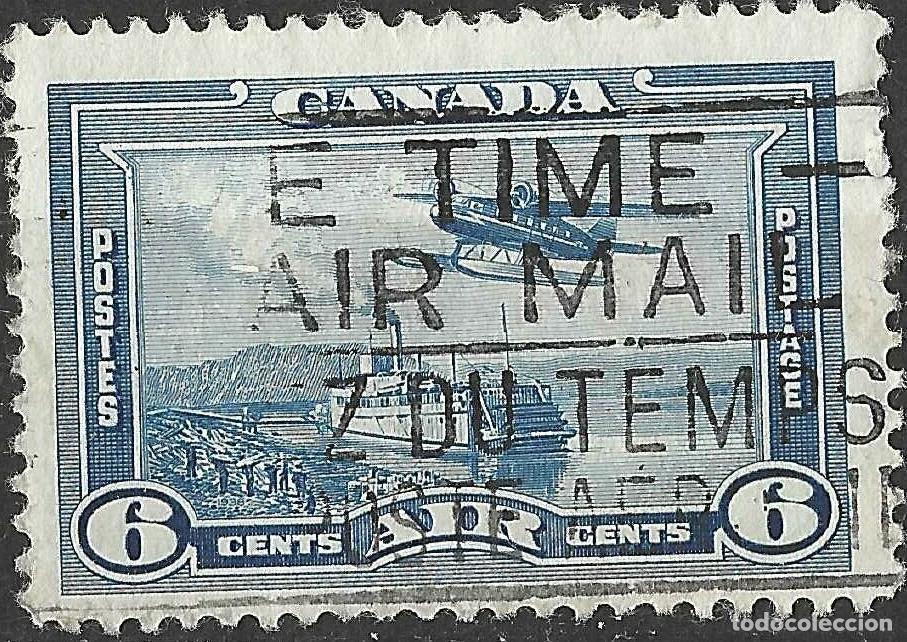 Sellos: CANADA/1938/USED/SC#C6/ RIO MACKENZIE / HIDROAVION / AVIONES/ AVIACION