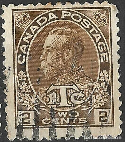 Sellos: CANADA/1916/USED/SC#MR4/ REY JORGE V / KGV / 2c MARRON/ IMPUESTO DE GUERRA