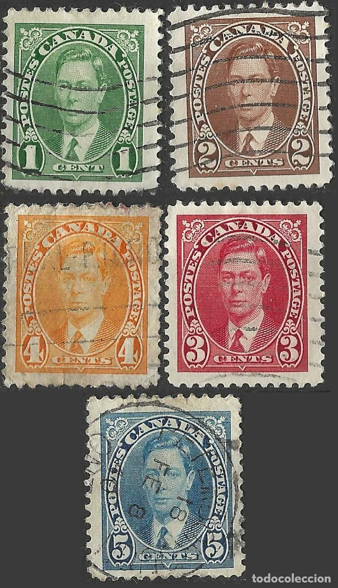 Sellos: CANADA/1937/USED/SC#231-5/ REY JORGE V / KGV/ 8c FALTA