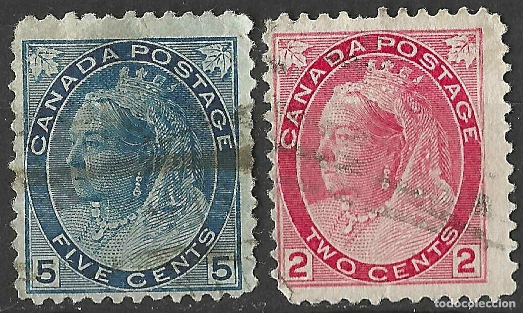 Sellos: CANADA/1898-1902/USED/SC#77a, 79/ REINA VICTORIA / PARTIAL SET