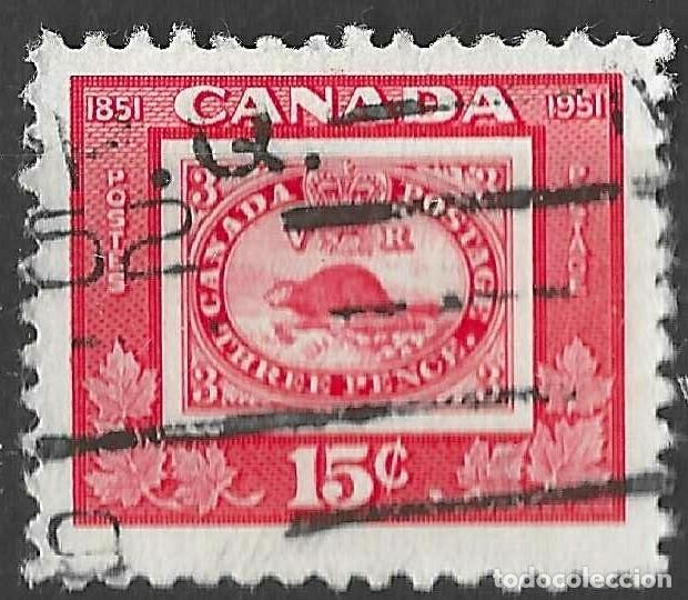 Sellos: CANADA/1951/USED/SC#314/ CENT OF BRITISH NORTH AMERICAN POSTAL ADMINISTRATION/ 15c ROJO BRILLANTE