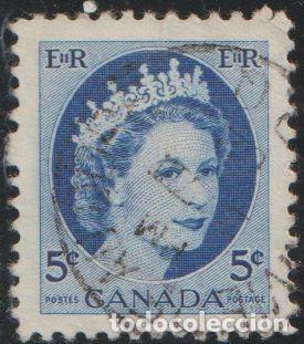 Sellos: Canada 1961 Scott 341p Sello &ordm; Basico Reina Elizabeth II Michel 294Ay Yvert 271b Stamp Timbre