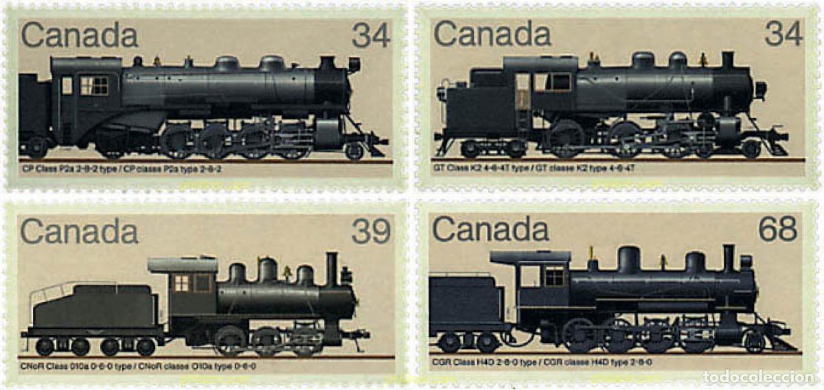 Sellos: 58021 MNH CANADA 1985 LOCOMOTORAS ANTIGUAS DEL CANADA