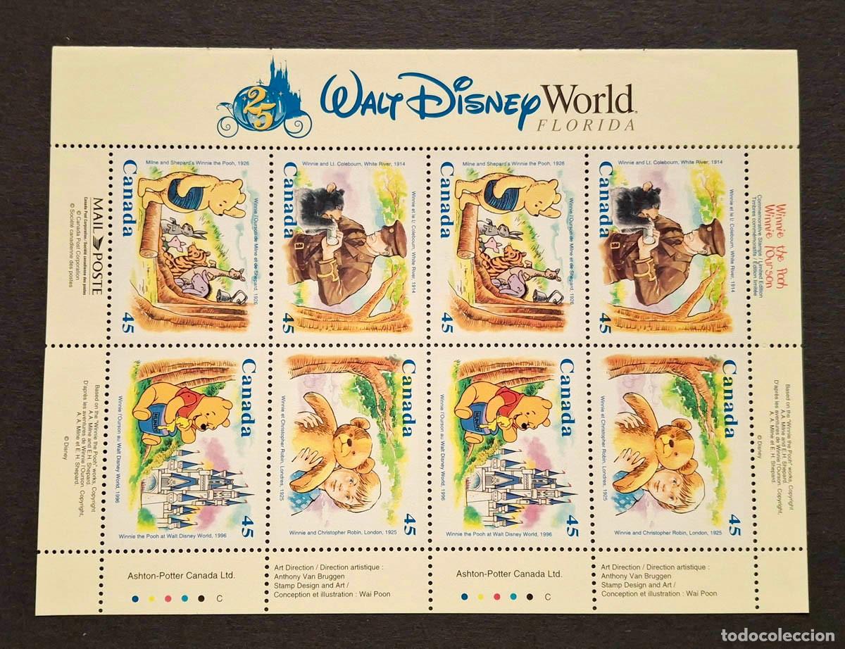 Sellos: Hoja de sellos Canad&aacute;, 25 aniversario de Walt Disney World, 1996
