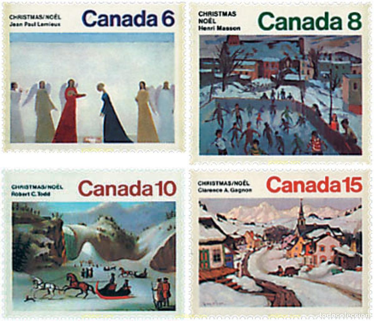 Sellos: 37407 MNH CANADA 1974 NAVIDAD. CUADROS DE PINTORES CANADIENSES