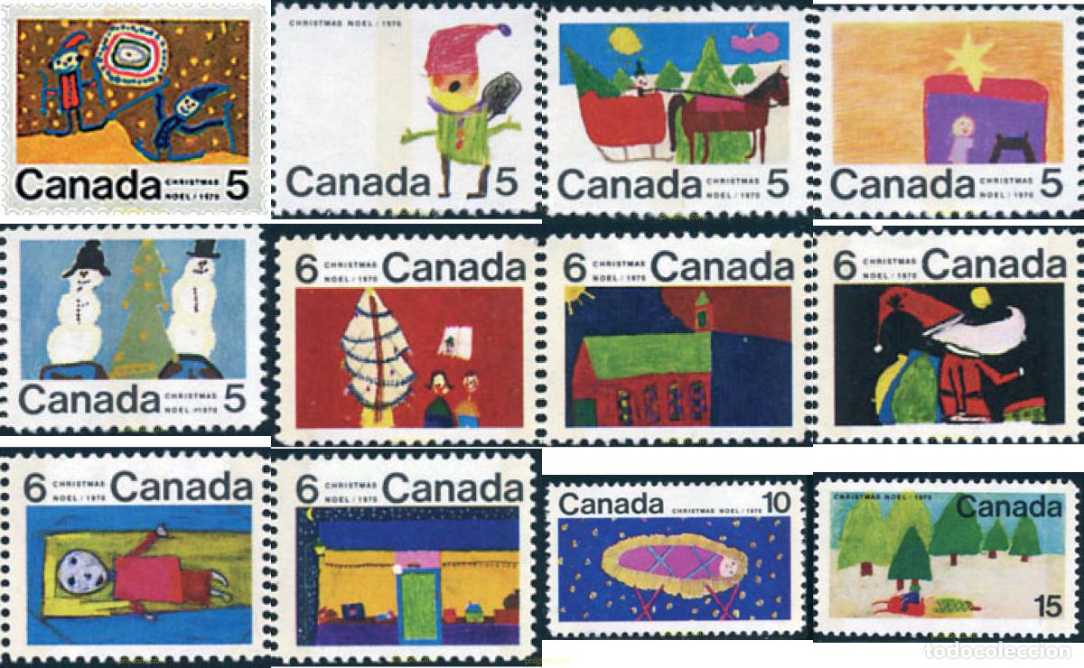 Sellos: 27825 MNH CANADA 1970 NAVIDAD. DIBUJOS DE NI&Ntilde;OS