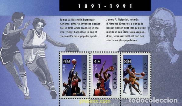 Sellos: 51870 MNH CANADA 1991 CENTENARIO DEL BALONCESTO