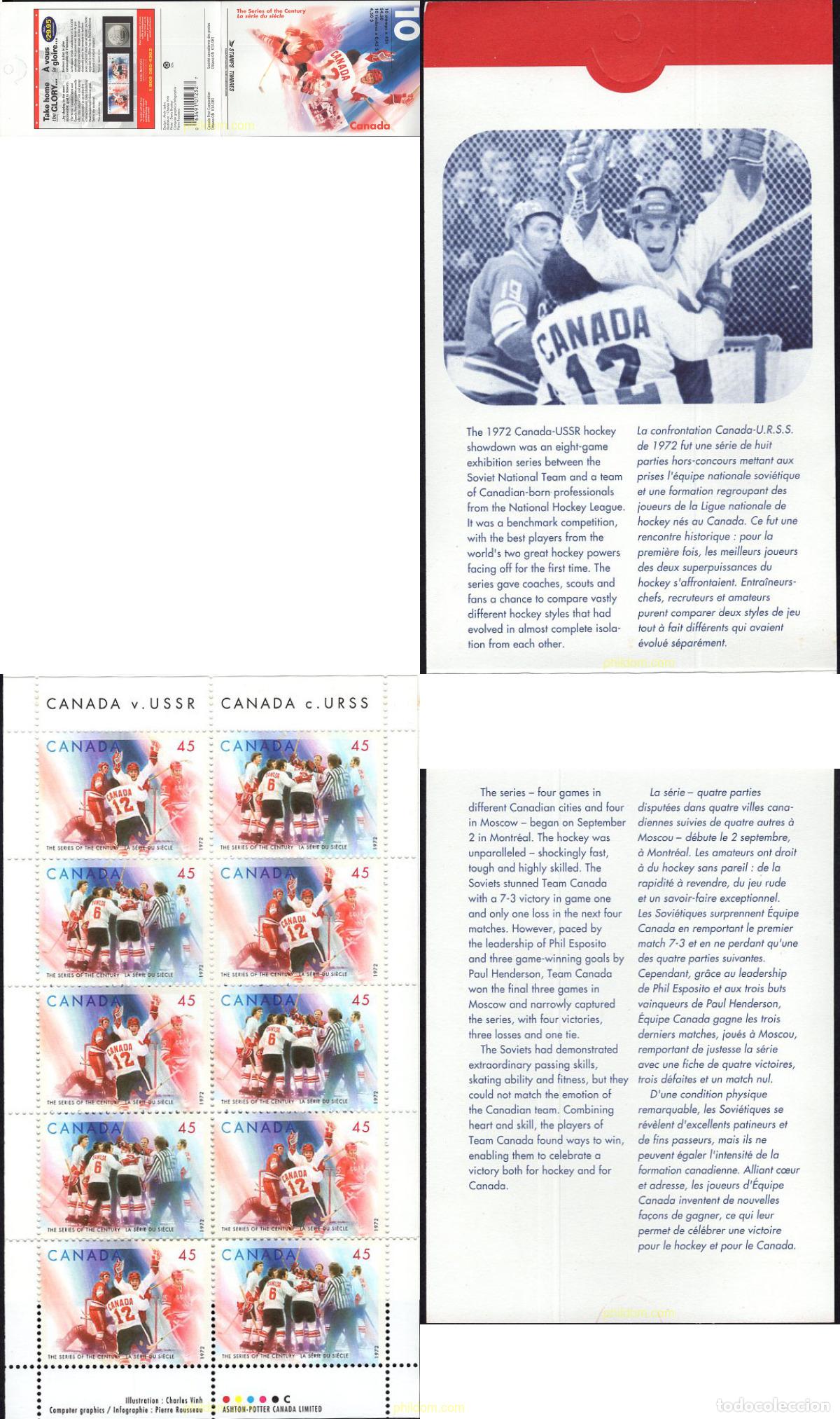 Sellos: 105436 MNH CANADA 1997 HOCKEY SOBRE HIELO, CANADA-URSS.