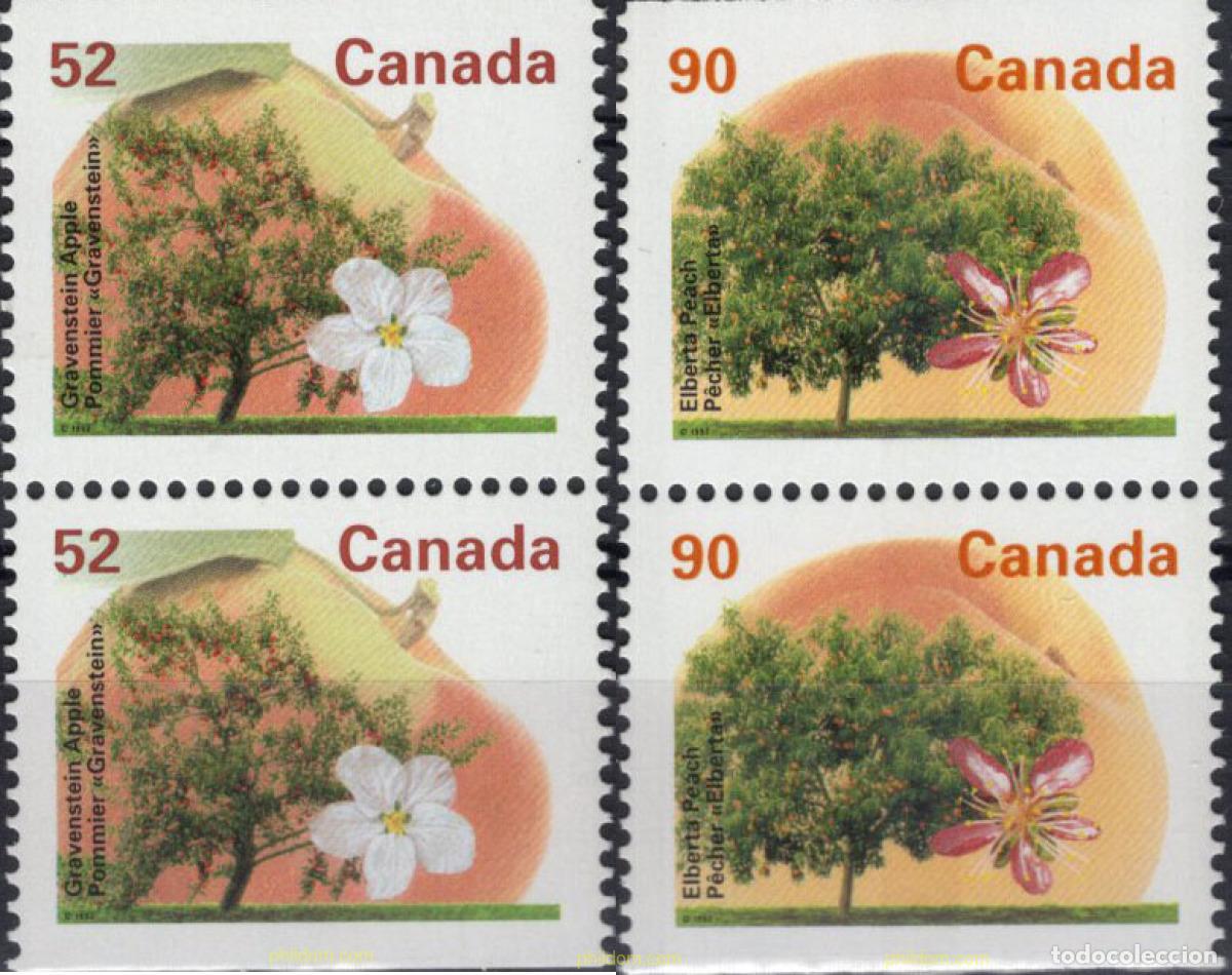 Stamps: 687840 MNH CANADA 1995 ARBOLES FRUTALES DE CANADA
