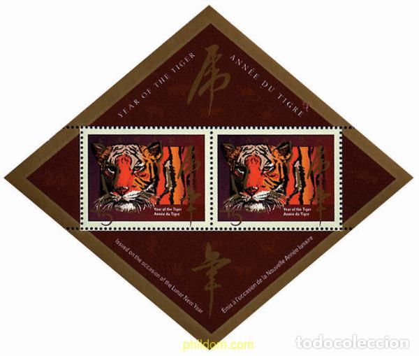 Sellos: 80086 MNH CANADA 1998 A&Ntilde;O LUNAR CHINO - A&Ntilde;O DEL TIGRE