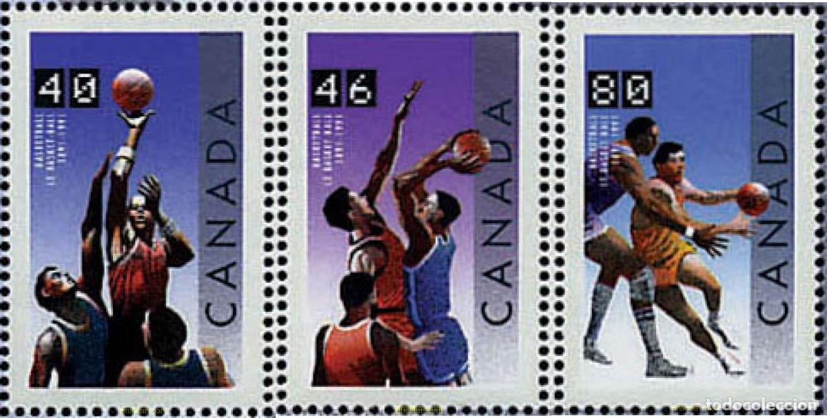 Sellos: 101669 MNH CANADA 1991 CENTENARIO DEL BALONCESTO - Foto 1