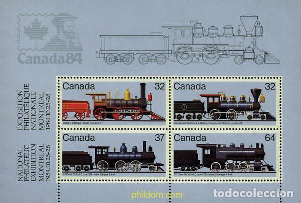 Sellos: 58020 MNH CANADA 1984 LOCOMOTORAS ANTIGUAS DEL CANADA