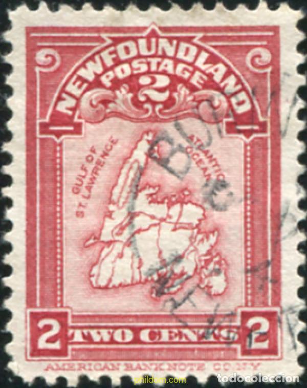 Sellos: 784673 USED CANADA. Terranova 1908 MAPA DE TERRANOVA - Foto 1