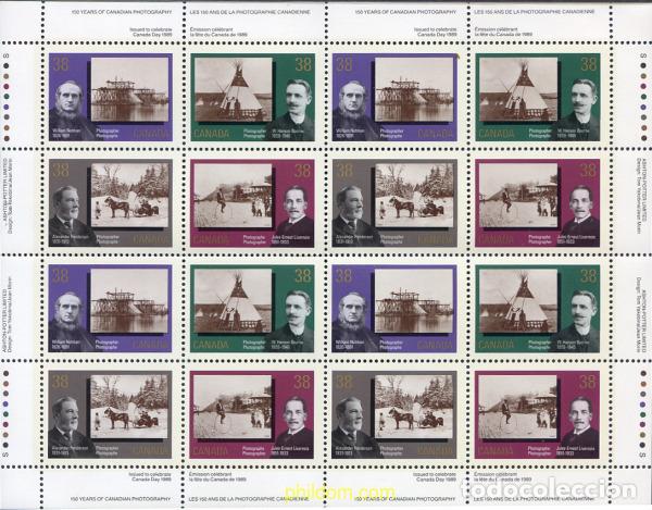 Sellos: 299510 MNH CANADA 1989 150 ANIVERSARIO DE LA FOTOGRAFIA CANADIENSE.