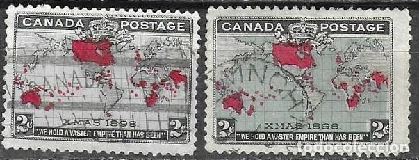 Selos: SELLOS USADOS DE CANADA 1898, YT 73 + 73A