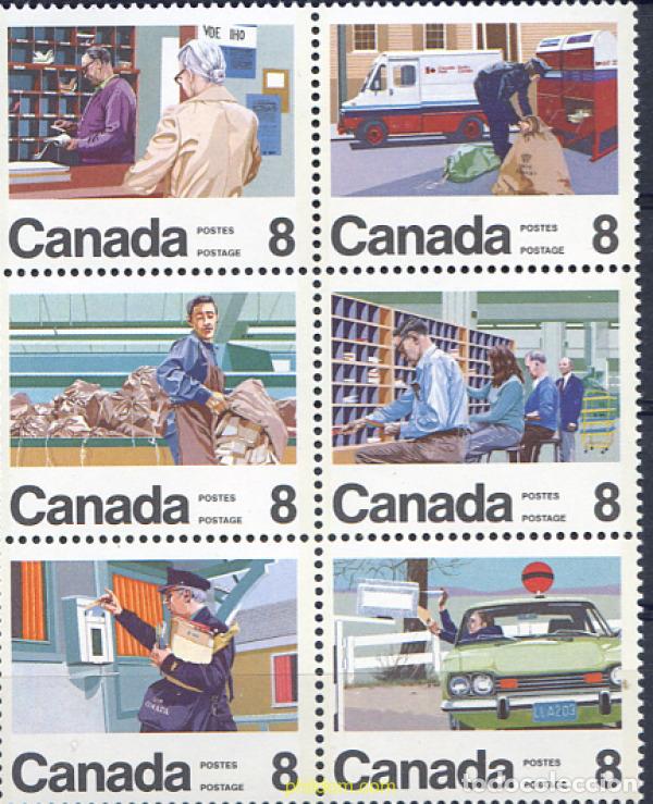 Sellos: 6550 MNH CANADA 1974 CENTENARIO DEL SERVICIO DE DISTRIBUCION DEL CORREO