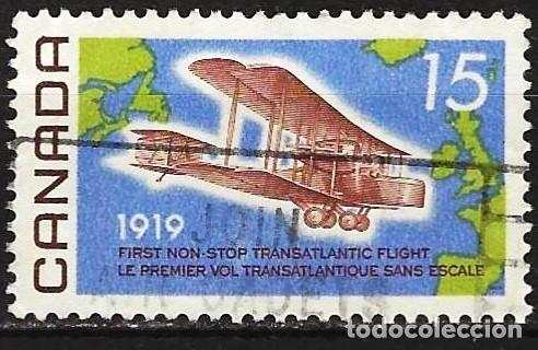 Sellos: Canad&aacute; 1969 - Mi 436 - YT 415 - Avi&oacute;n : Primer vuelo transatl&aacute;ntico sin escalas