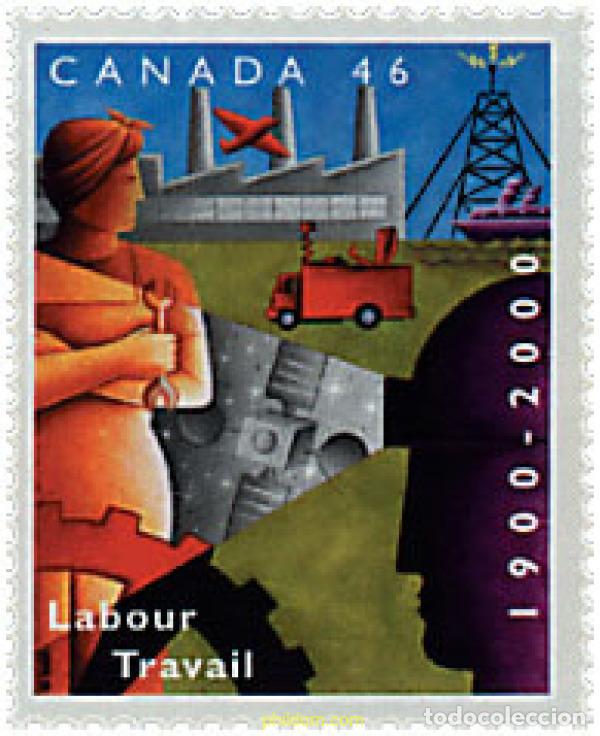 Sellos: 60789 MNH CANADA 2000 CENTENARIO DEL MINISTERIO DE TRABAJO