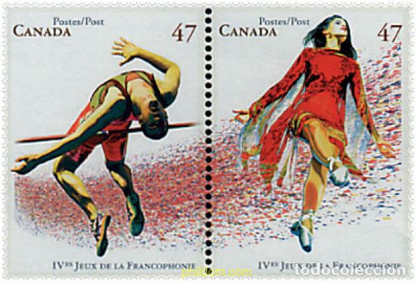 Sellos: 5651 MNH CANADA 2001 4 JUEGOS DE LA FRANCOFONIA