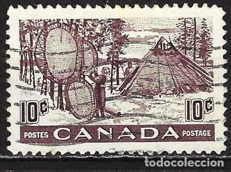 Sellos: Canad&aacute; 1950 - Mi 262 - YT 241 - El secado de las pieles