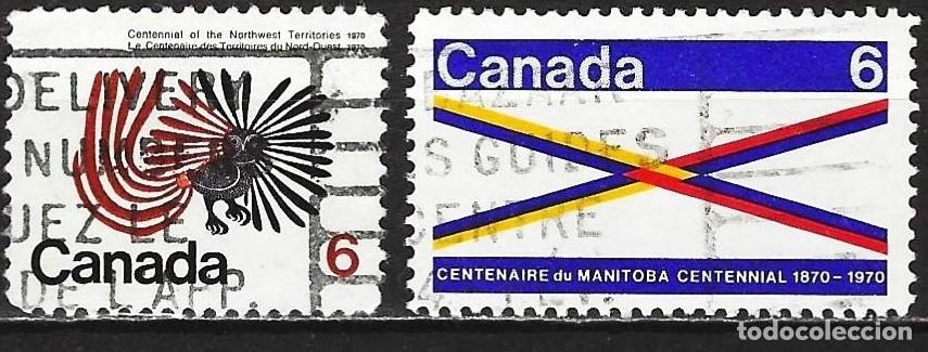 Sellos: Canad&aacute; 1970 - Mi 448 & 449 - YT 426 & 427 - Centenario de los Territorios del Noroeste