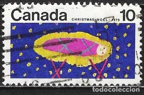 Sellos: Canad&aacute; 1970 - Mi 472x - YT 449 - Navidad : Dibujo de ni&ntilde;o