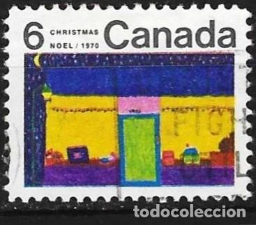 Sellos: Canad&aacute; 1970 - Mi 469 x - YT 445 - Navidad : Dubujo de un ni&ntilde;o