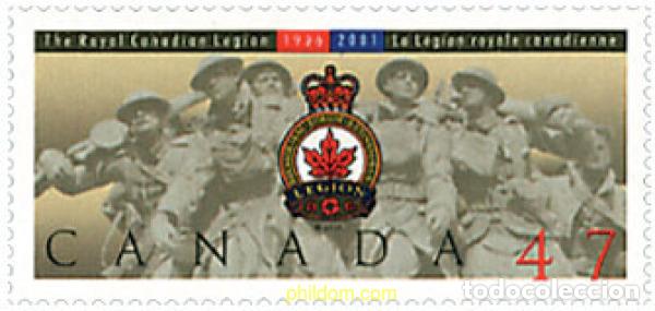 Sellos: 81815 MNH CANADA 2001 75 ANIVERSARIO DE LA LEGION REAL CANADIENSE