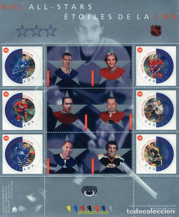 Sellos: 87327 MNH CANADA 2002 ESTRELLAS DE LA LIGA NACIONAL DE HOCKEY