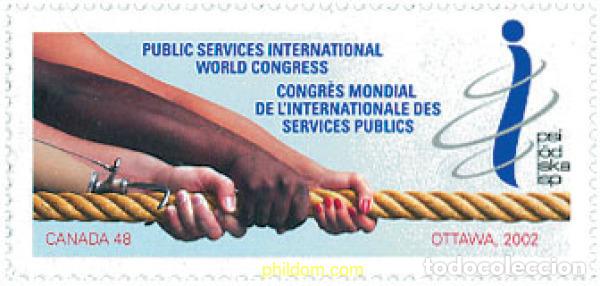Sellos: 101104 MNH CANADA 2002 CONGRESO MUNDIAL DE LA INTERNACIONAL DE LOS SERVICIOS PUBLICOS