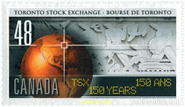 Sellos: 110279 MNH CANADA 2002 150 ANIVERSARIO DE LA BOLSA DE TORONTO