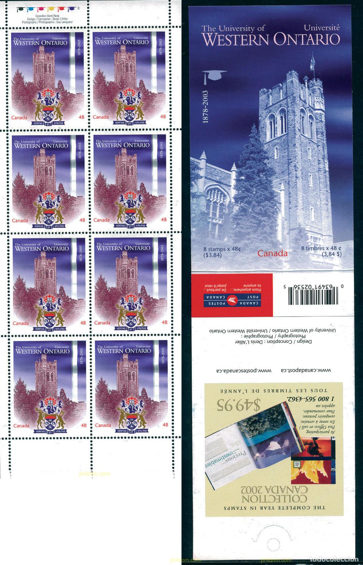 Sellos: 118525 MNH CANADA 2003 UNIVERSIDAD WESTERN ONTARIO