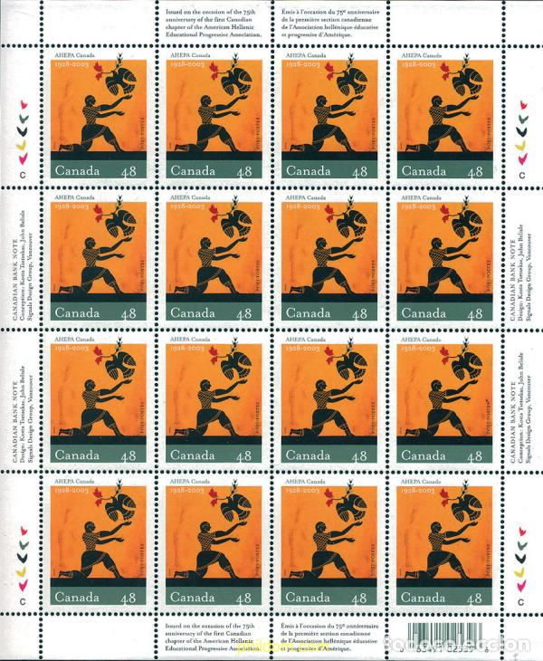 Sellos: 122287 MNH CANADA 2003 75 ANIVERSARIO DE LA ASOCIACION HELENICA AMERICANA