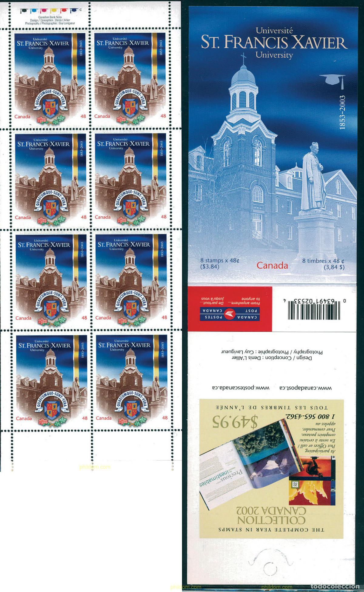 Sellos: 122605 MNH CANADA 2003 UNIVERSIDAD SAN FRANCIS XAVIER